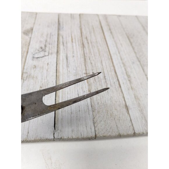 Vintage A&J Solid Meat Utility Fork Wood Handle 12 3/4" - Picture 8 of 8